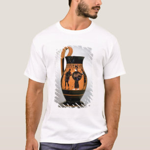 T-shirt Preto-figura olpe do sótão que descreve Athena