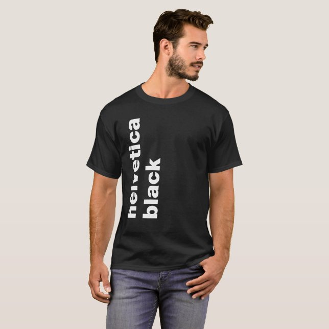 T-shirt preto Helvética (Frente Completa)