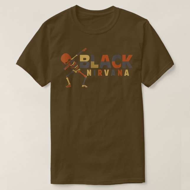 t-Shirt preto nirvana preta para abater esqueleto (Frente do Design)