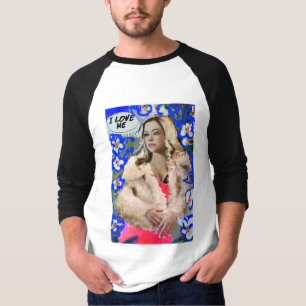 T-shirt Preto órfão Krystal Goderitch - esboço floral