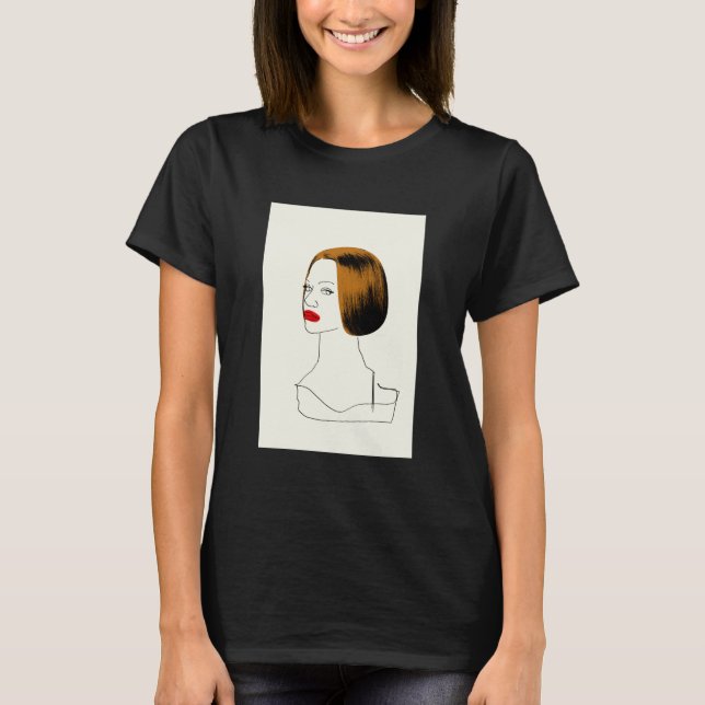 T-shirt Preto órfão | Rachel - esboço elegante do clone (Frente)