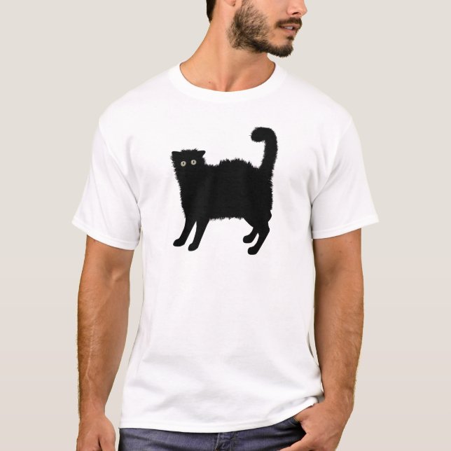 T-Shirt Preto para Gatos (Frente)