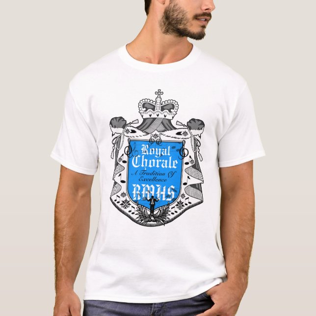 T-shirt preto real da crista 4B do Chorale (Frente)