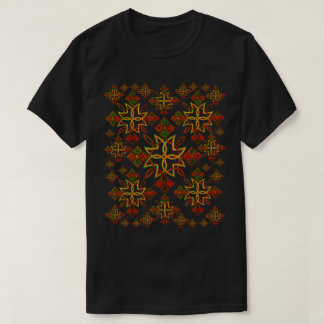 T-shirt preto transversal etíope de Rootz Meskel