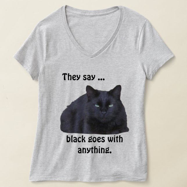 T-shirt - Preto Vai Com Qualquer Gato (Postura )