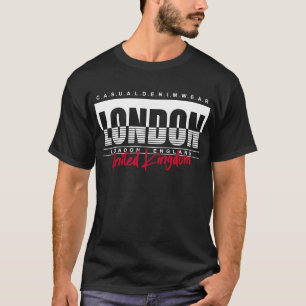 T-Shirt Preto Vista Casual de Londres