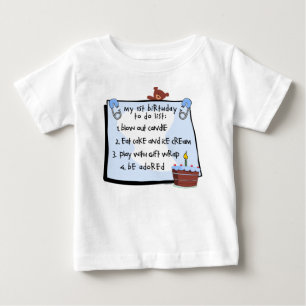 T-shirt primeiro aniversario a fazer é azul