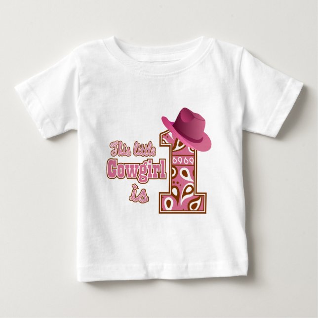 T-shirt Primeiro aniversario Cowgirl (Frente)