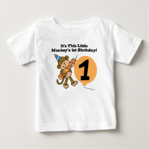 T-shirt Primeiro aniversário do macaco pequeno
