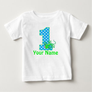 T-shirt primeiro aniversario Garoto Gecko Personalizado T-