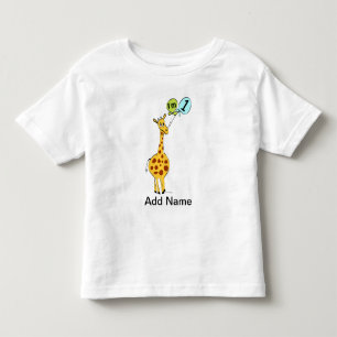 T-shirt primeiro aniversario Girafa com Balões