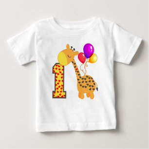 T-shirt Primeiro aniversario Giraffe