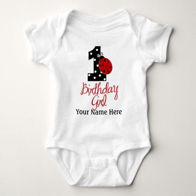 T-shirt primeiro aniversario - Lady Bug - 1 - Ladybug (Frente)