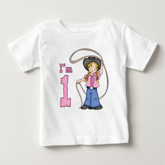 T-shirt Primeiro aniversario Roper Cowgirl (Frente)