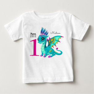 T-shirt Primeiro Dragão Cute de Aniversário