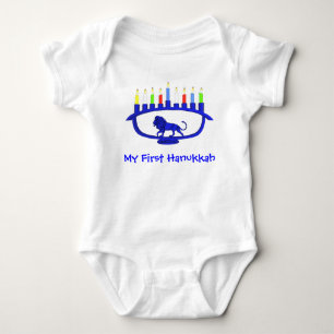 T-shirt Primeiro Hanukkah Lion Menorah