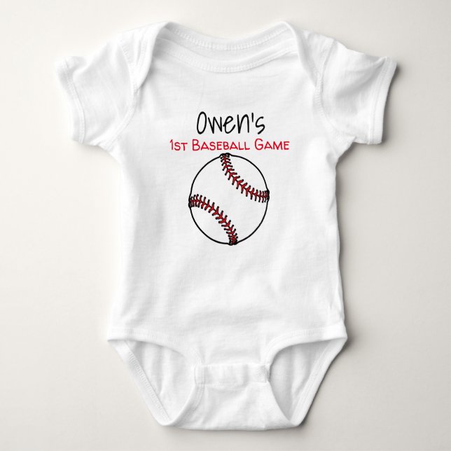 T-shirt primeiro jogo de basebol personalizado (Frente)