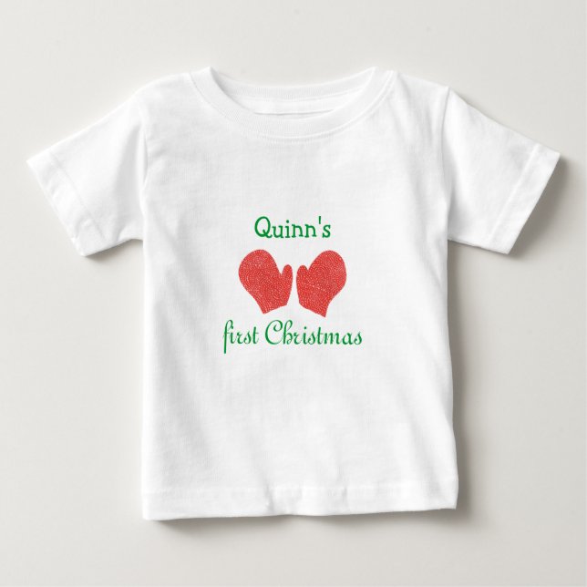 T-shirt Primeiro Natal do Bebê T (Frente)