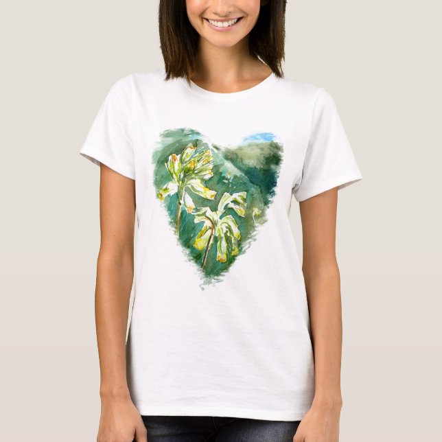 T-shirt Primula Veris Coração Verde (Frente)