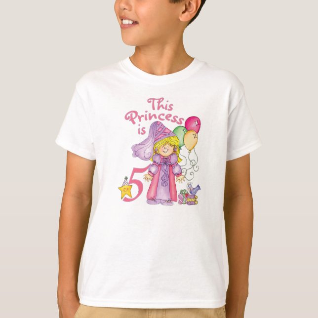 T-shirt Princesa 5 Birthday (Frente)