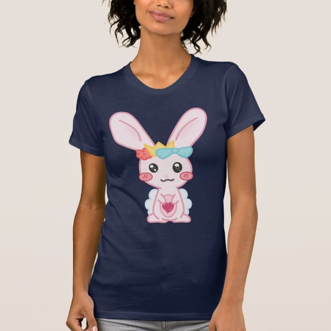 T-shirt Princesa Arco-íris V-Pescoço (Frente)