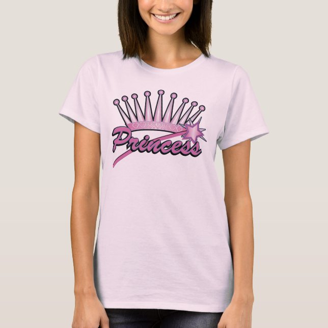 T-shirt Princesa cor-de-rosa Coroa (Frente)