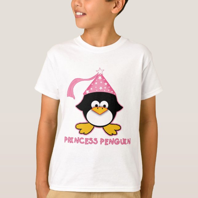 T-shirt Princesa cor-de-rosa Pinguim (Frente)