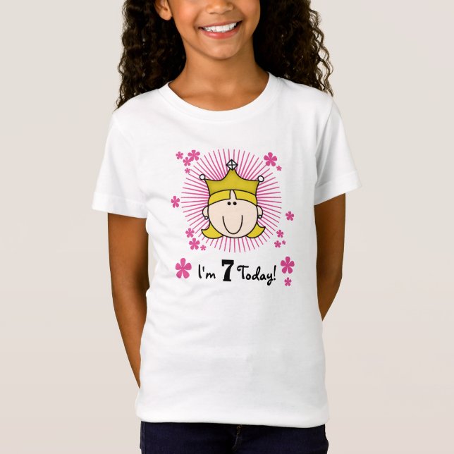 T-shirt Princesa loura 7o aniversário (Frente)