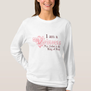 T-shirt Princesa rei do T longo da luva dos reis