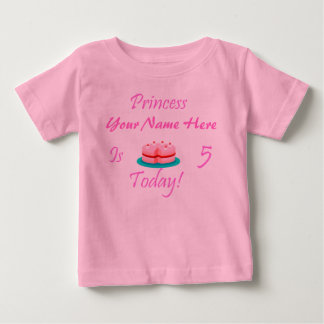 T-shirt Princesa (Seu Nome) é 5 hoje