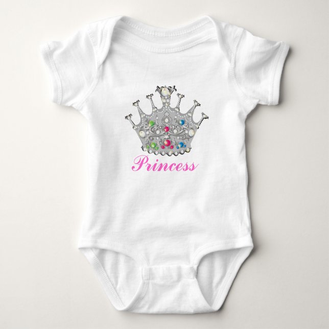 T-shirt Princesa Tiara ou Crown Baby (Frente)