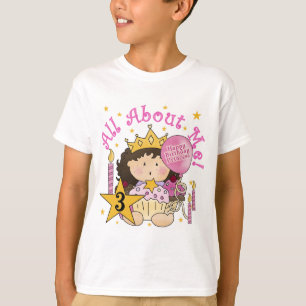 T-shirt Princesa Tudo Sobre Mim aniversário de 3 anos Cami