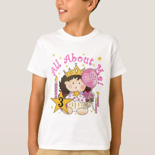 T-shirt Princesa Tudo Sobre Mim aniversário de 3 anos Cami