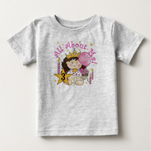 T-shirt Princesa Tudo Sobre Mim aniversário de 3 anos Cami