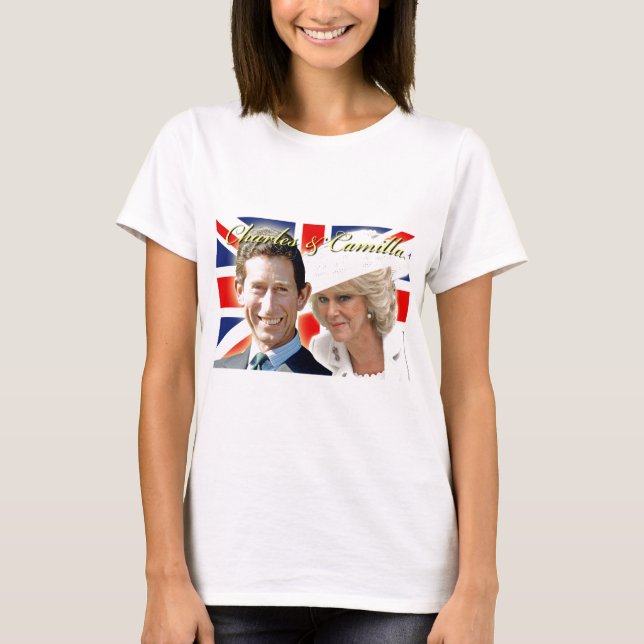 T-shirt Príncipe Carlos & HRH Duquesa Cornwall (Frente)