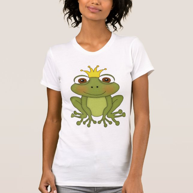 T-shirt Príncipe Com Coroa do sapo do conto de fadas (Frente)