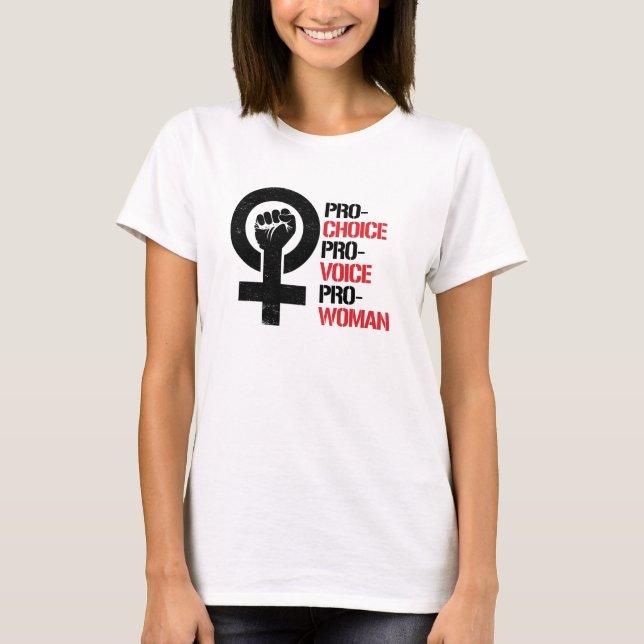 T-shirt Pro-Mulher da Pro-Voz da Pro-Escolha -- (Frente)