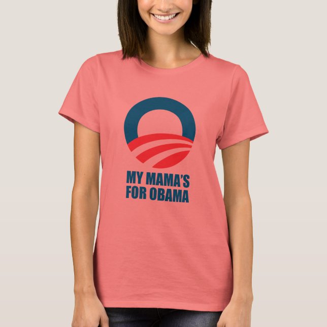 T-shirt Pro-Obama - MINHA MÃE É PARA OBAMA (Frente)
