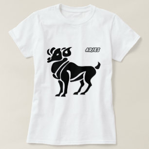 T-SHIRT PRODUTOS PRETO E BRANCO DOS HORÓSCOPOS DO ARIES