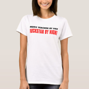T-shirt Professor de música em a noite de Rockstar do dia