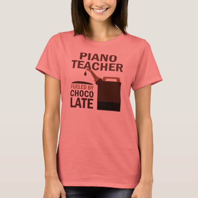 T-shirt Professor de Piano (Engraçado) Chocolate (Frente)