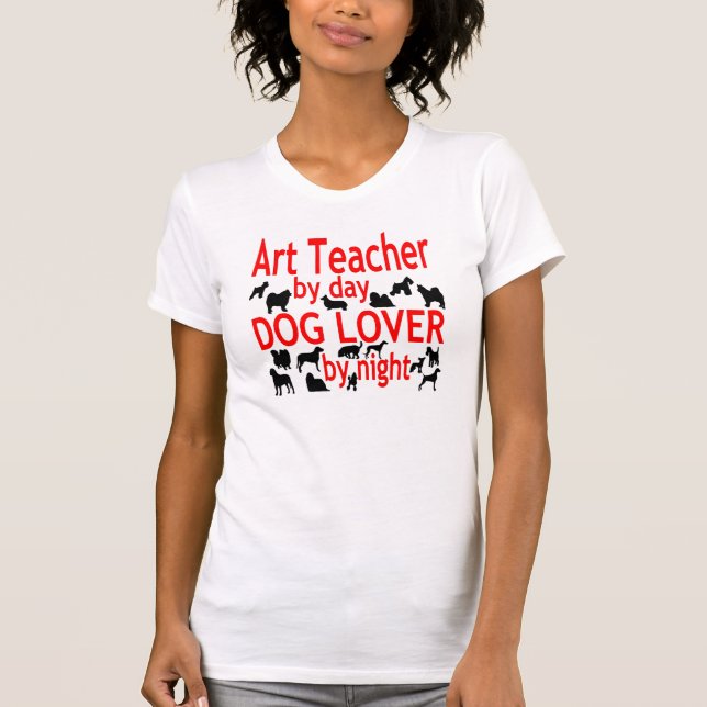 T-shirt Professora de Arte Canina em Vermelho (Frente)