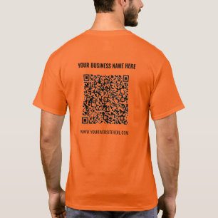 T-Shirt promocional seu código QR e texto personal