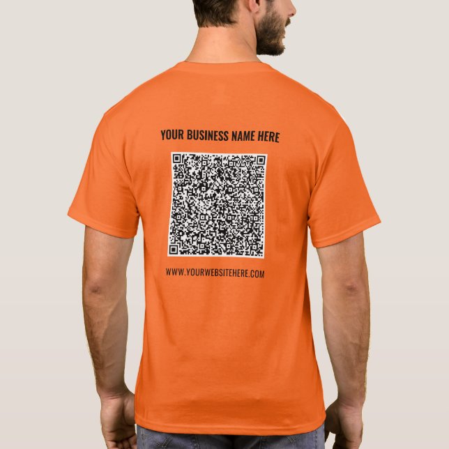 T-Shirt promocional seu código QR e texto personal (Verso)