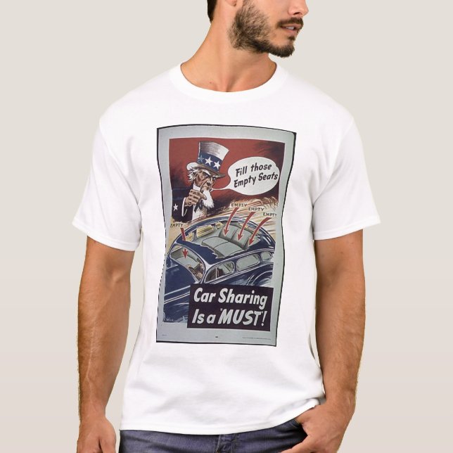 T-shirt Propaganda WW1 da partilha de carro do tio Sam (Frente)