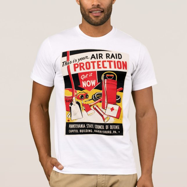 T-shirt Proteção contra Raid Aéreo (Frente)