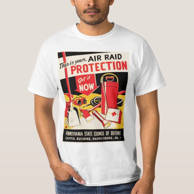 T-shirt Proteção contra Raid Aéreo (Frente)