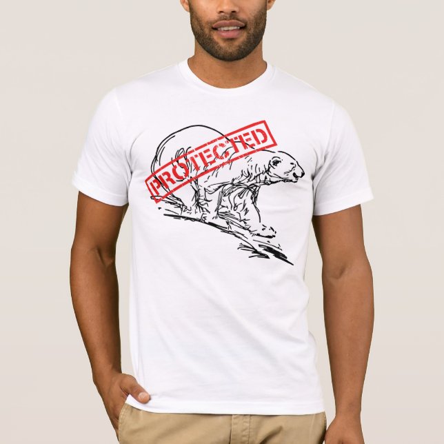 T-shirt protegido do urso polar (Frente)