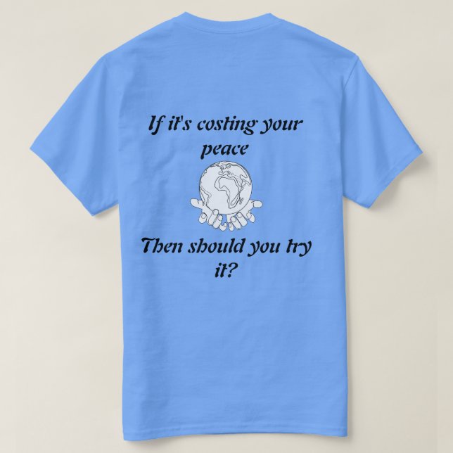 T-Shirt "Proteja a sua paz". (Verso do Design)