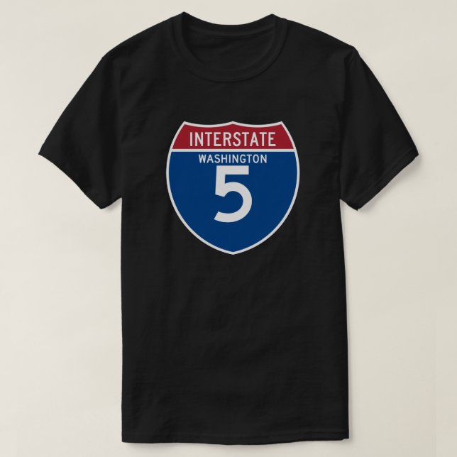 T-shirt Protetor da estrada nacional de Washington WA I-5 (Frente do Design)